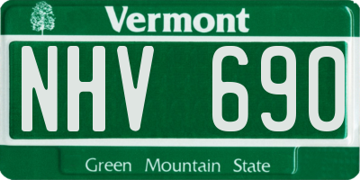VT license plate NHV690