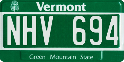 VT license plate NHV694
