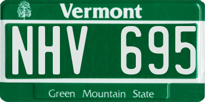 VT license plate NHV695