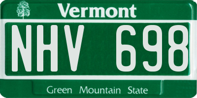 VT license plate NHV698