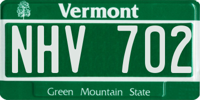 VT license plate NHV702