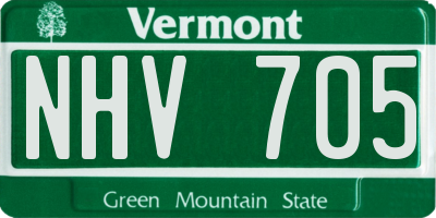 VT license plate NHV705
