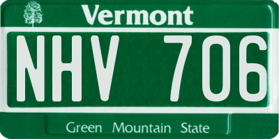 VT license plate NHV706