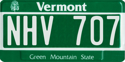 VT license plate NHV707