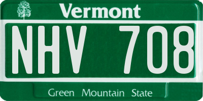 VT license plate NHV708
