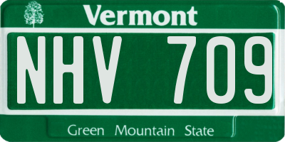 VT license plate NHV709