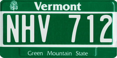 VT license plate NHV712
