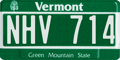 VT license plate NHV714