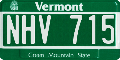 VT license plate NHV715