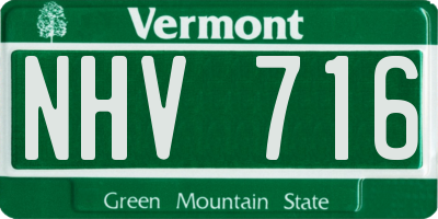VT license plate NHV716
