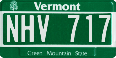 VT license plate NHV717