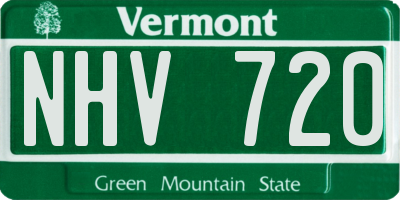VT license plate NHV720