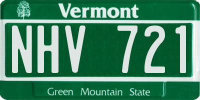 VT license plate NHV721