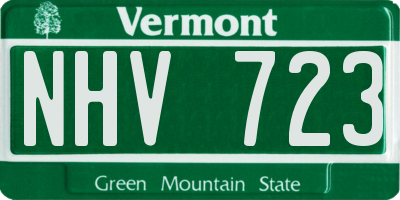 VT license plate NHV723