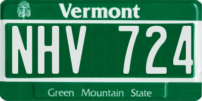 VT license plate NHV724