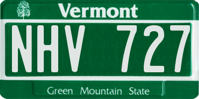 VT license plate NHV727