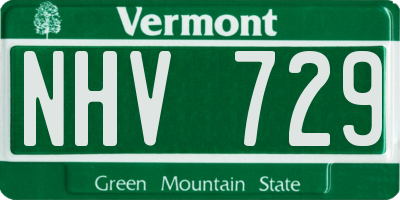 VT license plate NHV729