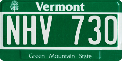VT license plate NHV730