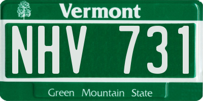 VT license plate NHV731