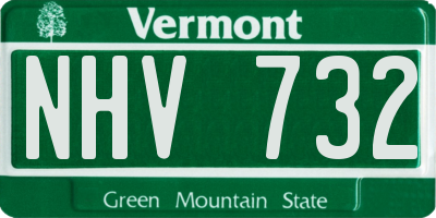 VT license plate NHV732