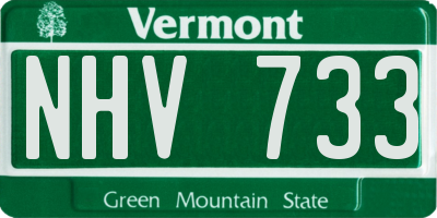 VT license plate NHV733