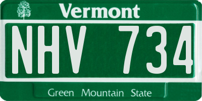 VT license plate NHV734