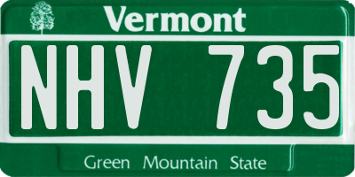 VT license plate NHV735