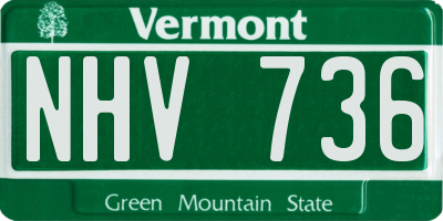 VT license plate NHV736