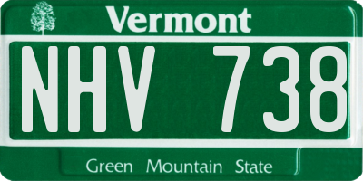 VT license plate NHV738