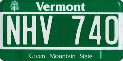 VT license plate NHV740