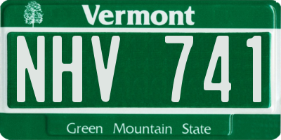 VT license plate NHV741