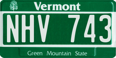 VT license plate NHV743