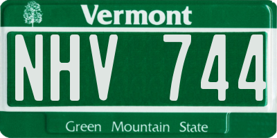 VT license plate NHV744