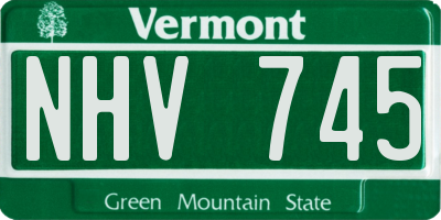 VT license plate NHV745