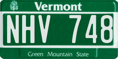 VT license plate NHV748