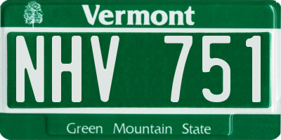 VT license plate NHV751