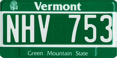 VT license plate NHV753