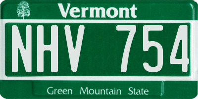 VT license plate NHV754