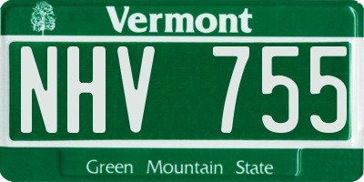 VT license plate NHV755