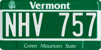 VT license plate NHV757