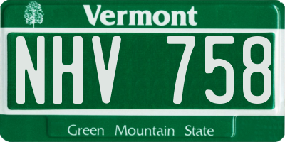 VT license plate NHV758