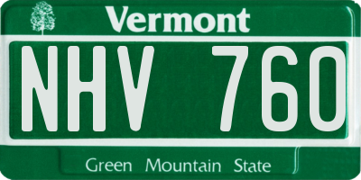 VT license plate NHV760