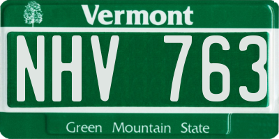 VT license plate NHV763