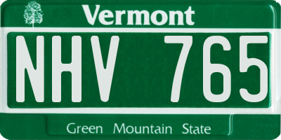 VT license plate NHV765