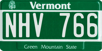 VT license plate NHV766