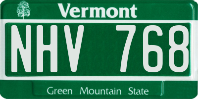 VT license plate NHV768