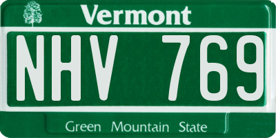 VT license plate NHV769