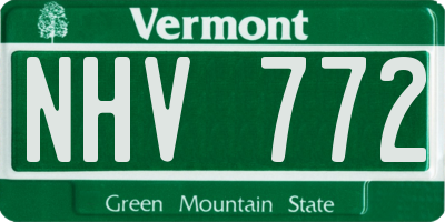 VT license plate NHV772