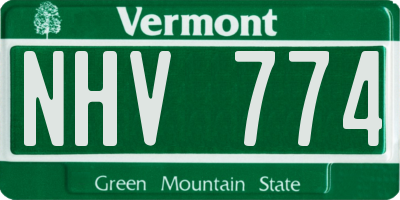 VT license plate NHV774