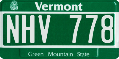 VT license plate NHV778